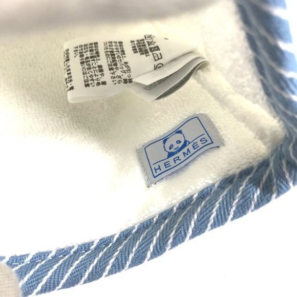 HERMES Baby Mitten Panda Washcloth Pass-Through Body Towel Cotton Kids Blue - Picture 9 of 11